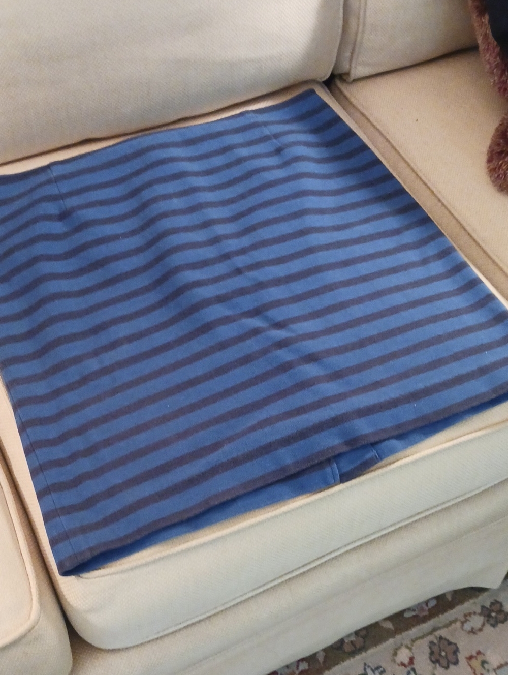 L. L. BEAN SIGNATURE COLLECTION STRIPED BLUE AND GREY PENCIL SKIRT WOMENS SZ 14